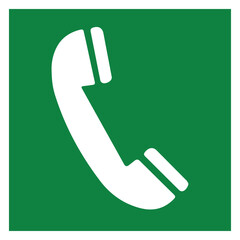 Emergency telephone green symbol sign victor Illustration
