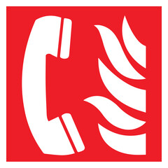 Safety sign fire emergency telephone vector sticker Victor Art Illustration