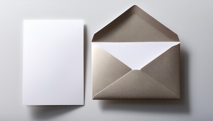 open white envelope next to a matching blank card on a plain white background