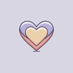 Layered heart symbol in pastel tones expressing love harmony unity and emotional connection