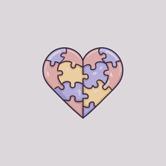 Layered pastel heart icon with soft rounded shapes expressing love tenderness and romantic emotion in minimal cute style