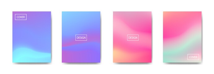 set of abstract background with beautiful gradation color, colorful background for poster flyer banner backdrop.vertical banner.cool fluid background vector illustration