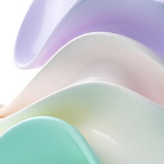 Abstract 3d rendered pastel wavy background with smooth curves and soft lighting for modern digital wallpaper design
