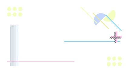 Geometric Memphis pattern background. Pastel vector frame with copy space.
