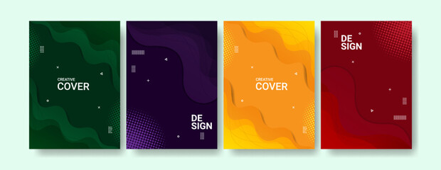 Abstract Cover Design: A collection of vibrant and modern cover designs, each showcasing a unique abstract pattern and color palette, perfect for contemporary publications.