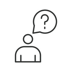 Curiosity concept, icon in line design. curiosity, question, thinking, inquiry, learning, exploration, idea on white background vector. curiosity editable stroke icon