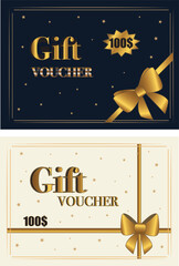 Luxury black and gold gift voucher cards