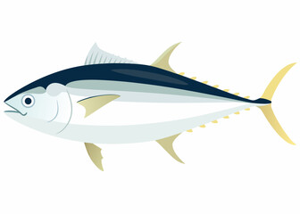 Illustration of a bluefin tuna showcasing its streamlined body and vibrant colors