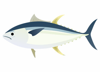 A simple illustration of a bluefin tuna fish side view aquatic life