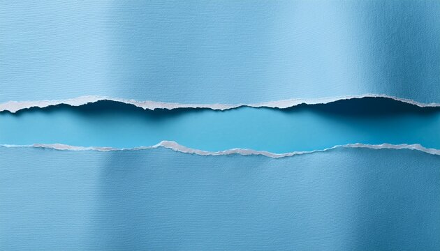 two strips of light blue textured paper reveal a paler surface underneath with rough torn edges