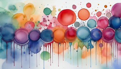 watercolor circles and drips