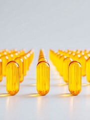 Aligned Yellow Capsules in Symmetrical Rows with Large Copy Space