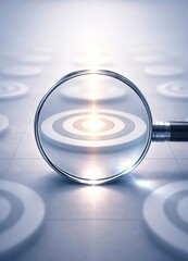 Focus and Precision Concept with Magnifying Glass Highlighting Target