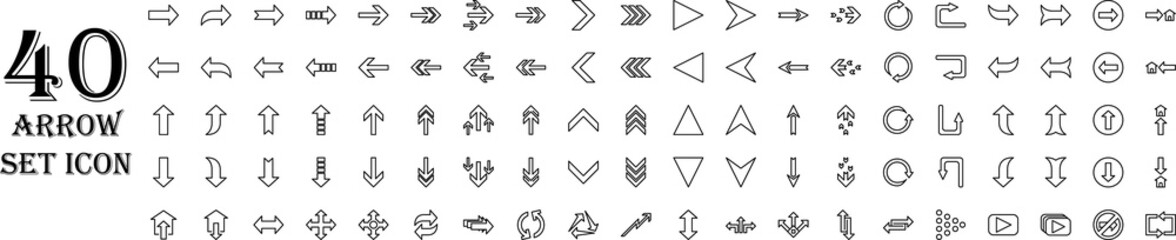 40 Arrows Set Icons