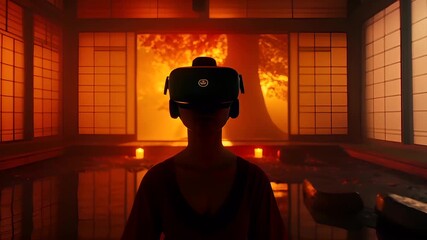 Fitness. Exercise. New Year resolution. Healthy lifestyle theme. A vivid, atmospheric depiction of a serene meditation scene set against a fiery backdrop.