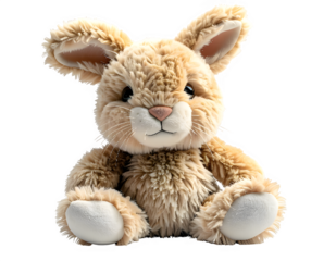 Soft plush bunny toy with floppy ears ready for hugs.