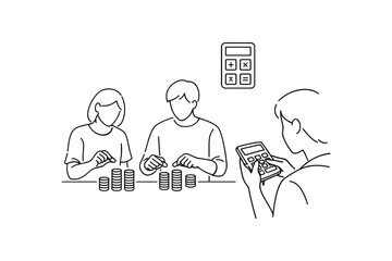 Budget Planning With Coins And Calculator