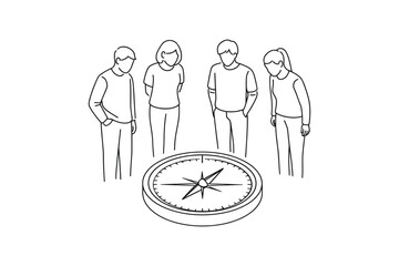 Group Finding Direction With Compass