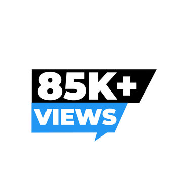 85K social achievement png, viewer excellence badge, creator traffic icon, engagement performance label, digital influence