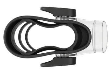 Black and transparent silicone snorkel mouthpiece isolated on a transparent background