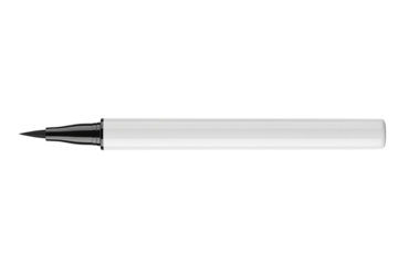 White cosmetic eyeliner pen with black felt tip for makeup isolated on a transparent background