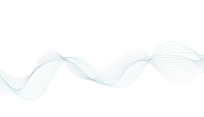 Elegant blue flowing ribbon lines creating a sense of motion on a stark white base.