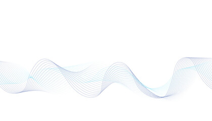 Abstract blue wave lines flowing across a clean white background for a modern look.