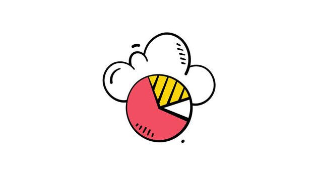 Creative pie chart in cloud for data, analytics, finance