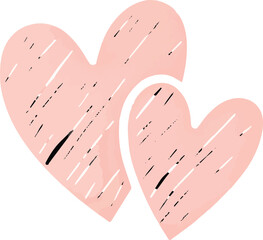 Soft Pink Birch-Textured Hearts