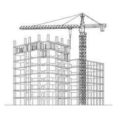 Construction site crane building structure.