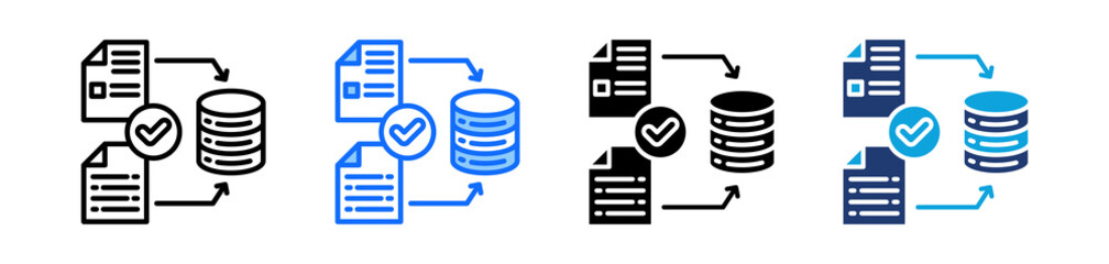 Data Combine Icon Set Multi Style Vector Illustration