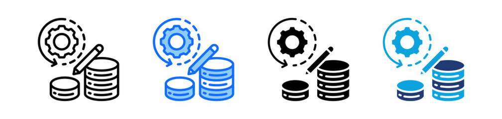 Data Modification Icon Set Multi Style Vector Illustration