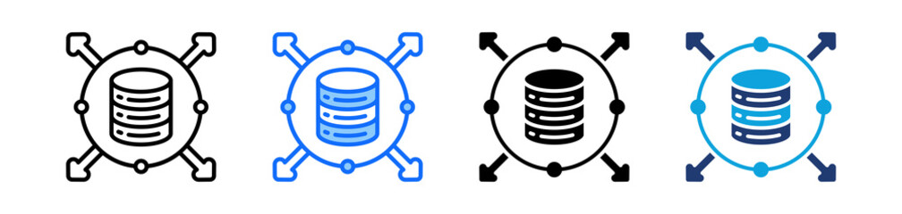 Storage Capacity Icon Set Multi Style Vector Illustration