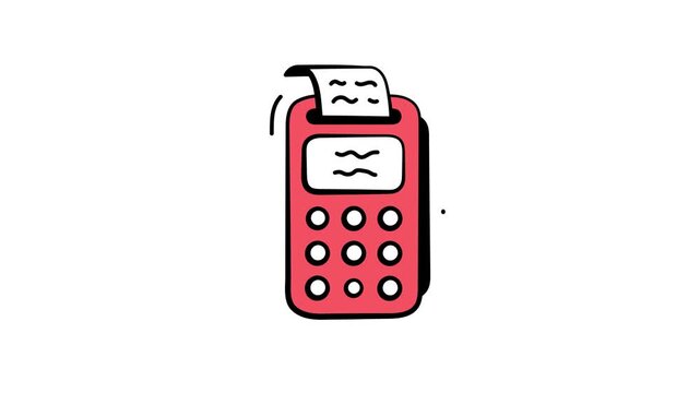 POS machine animated icon for finance, shopping, payment, digital transactions.