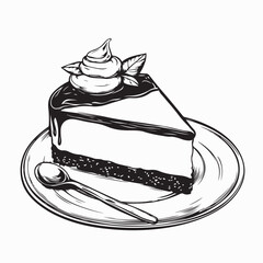 Delicious Cheesecake Slice Image Vector Isolated on White Background