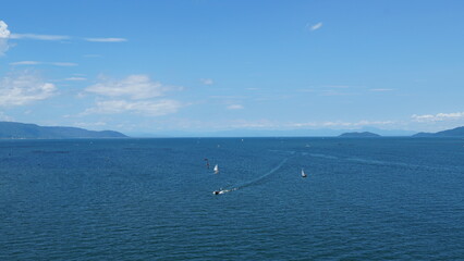 Obraz premium Summer Scenery of Lake Biwa, Shiga, Japan