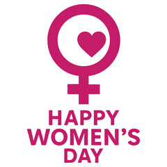 Happy Women&rsquo;s Day Emblem &ndash; Women, Love and Equality Logo