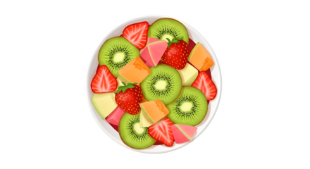Fresh Fruit Salad with Kiwi and Strawberries.