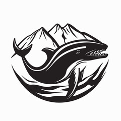 Whale Image Vector isolated on white background. Concept of ocean animal illustration.