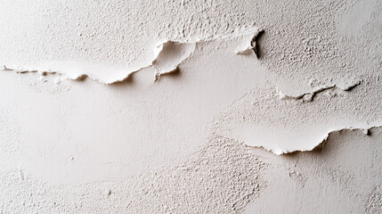 Soft minimal calm with light cracked plaster wall surface showing peeling layers, rough grain and shadows, tactile neutral texture background for brand design, packaging, interiors and visual comfort
