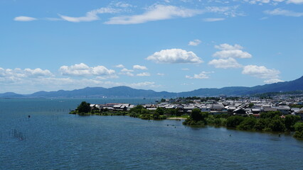 Summer Scenery of Lake Biwa, Shiga, Japan