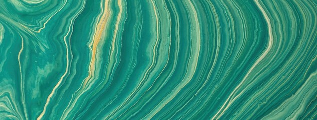 Abstract fluid art background with teal, golden and cyan marble texture. Liquid turquoise acrylic painting backdrop © nikol85