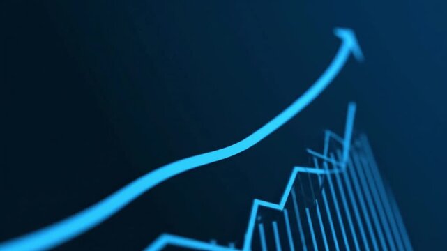 Blue Graph Charts with Upward Arrows.