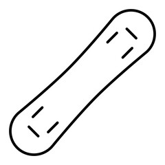 ski board line icon with editable stroke