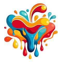 Obraz premium Vibrant colorful paint splashes in dynamic motion on white