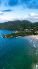 Obraz premium Beach Summer Sand Sea Tropical Island Nature Barra Da Lagoa Florianópolis Santa Catarina Brazil South America Scenic Coastal Landscape Blue Water Travel Destination Paradise Waves Surf Outdoors Sports