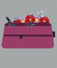  Illustration with Case and Flowers 