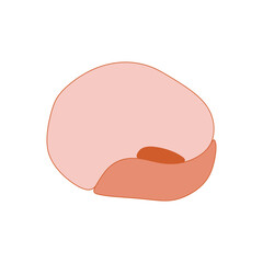 Single stylized pink bean illustration isolated on white background.