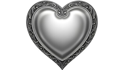 Silver heart with ornate frame