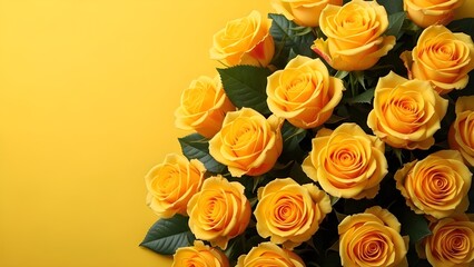 Vibrant yellow roses for happy valentine's day festival celebration